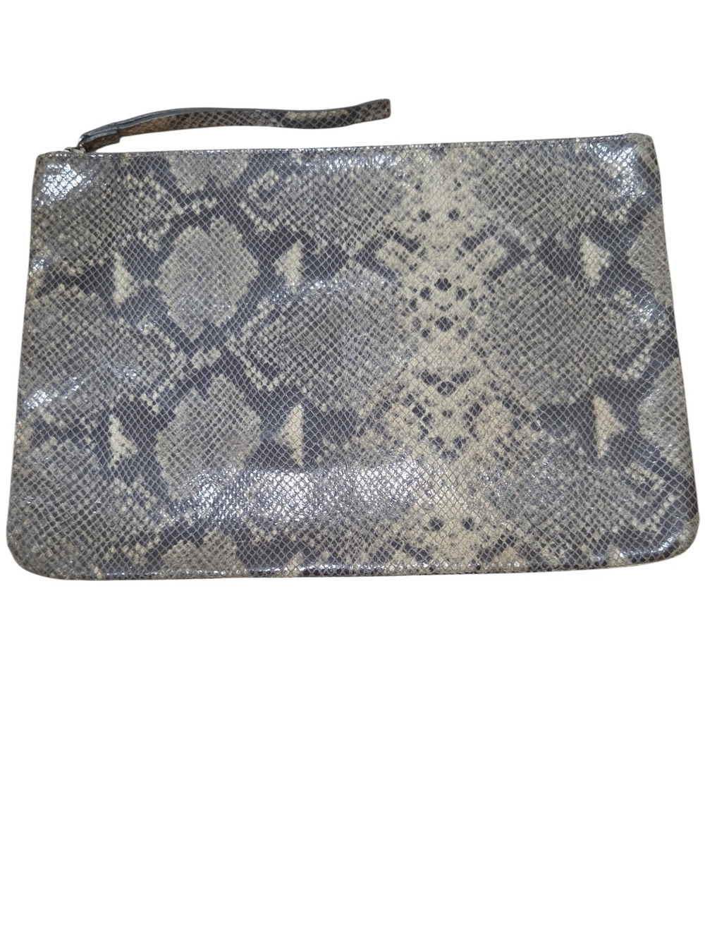 Banana Republic Snake Print Wristlet Clutch in Gray and Cream